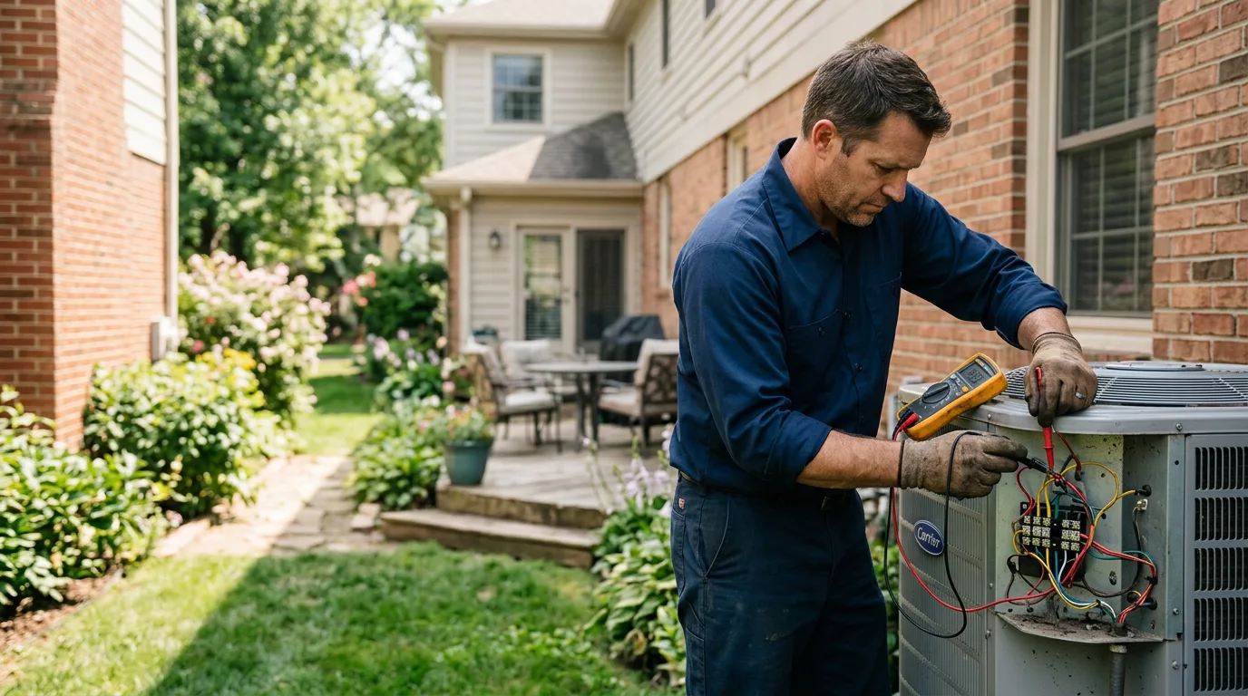 HVAC technician working near Laramie, WY